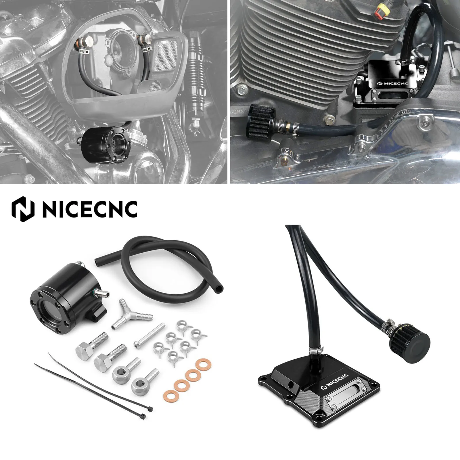 For Harley Street Glide FLHX Road Glide FLTRX Road King Special 2017-2023 Vented Transmission Top Cover External Breather Kit