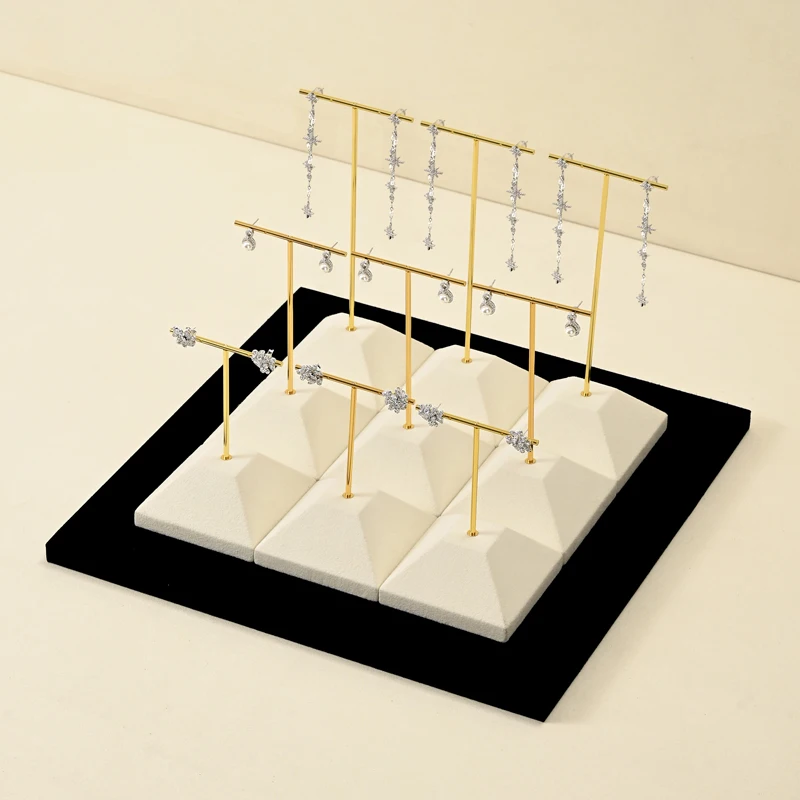WoodTen High-End Jewelry Display Stands Earring Ring Showcase Holder Countertop Jewelry Organizer for Boutique Retail Display