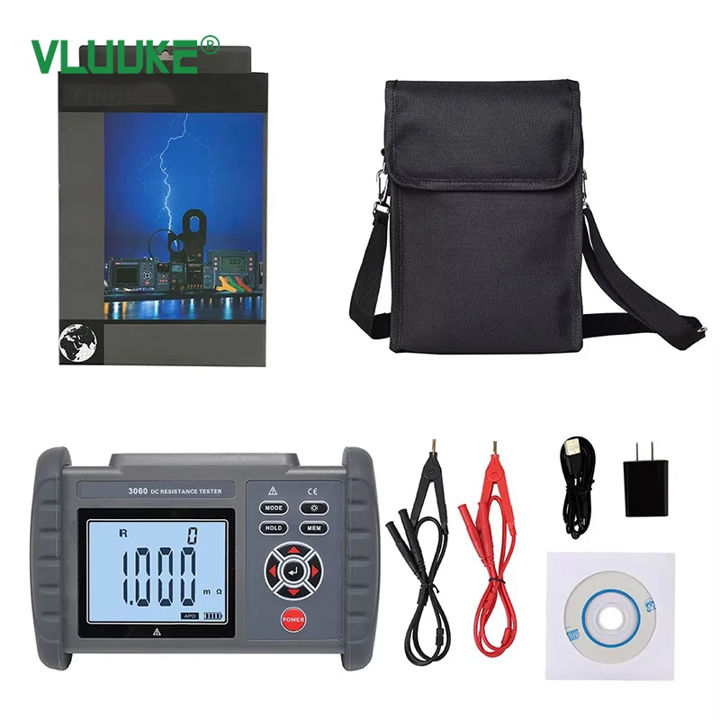 VLUUKE FR3060 Portable 1A Resistance Tester For EV Small Motor Winding 220V 1-Year Warranty