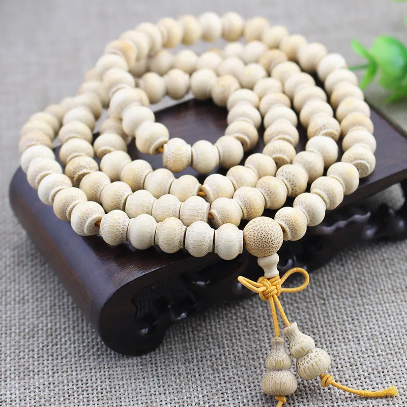 Factory Wholesale Golden Silk Bamboo Bracelet Lantern Bead108Beads Crafts Men and Women Couple Accessories Solid Bamboo Jade Bam