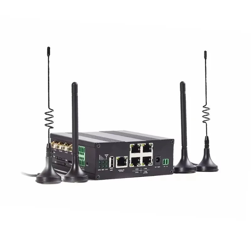 5-Port Industrial 4G LTE Router Dual SIM Redundant Backup M2M Transparent Transmission DC 7 to 60V Hardware Watchdog SY380