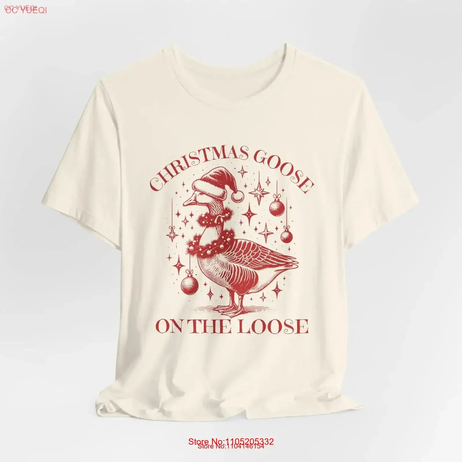 

Рождественский гусь на свободной футболке, забавная футболка Silly Ironic Lover, рождественская винтажная стираная удобная мужская универсальная модная растянутая футболка