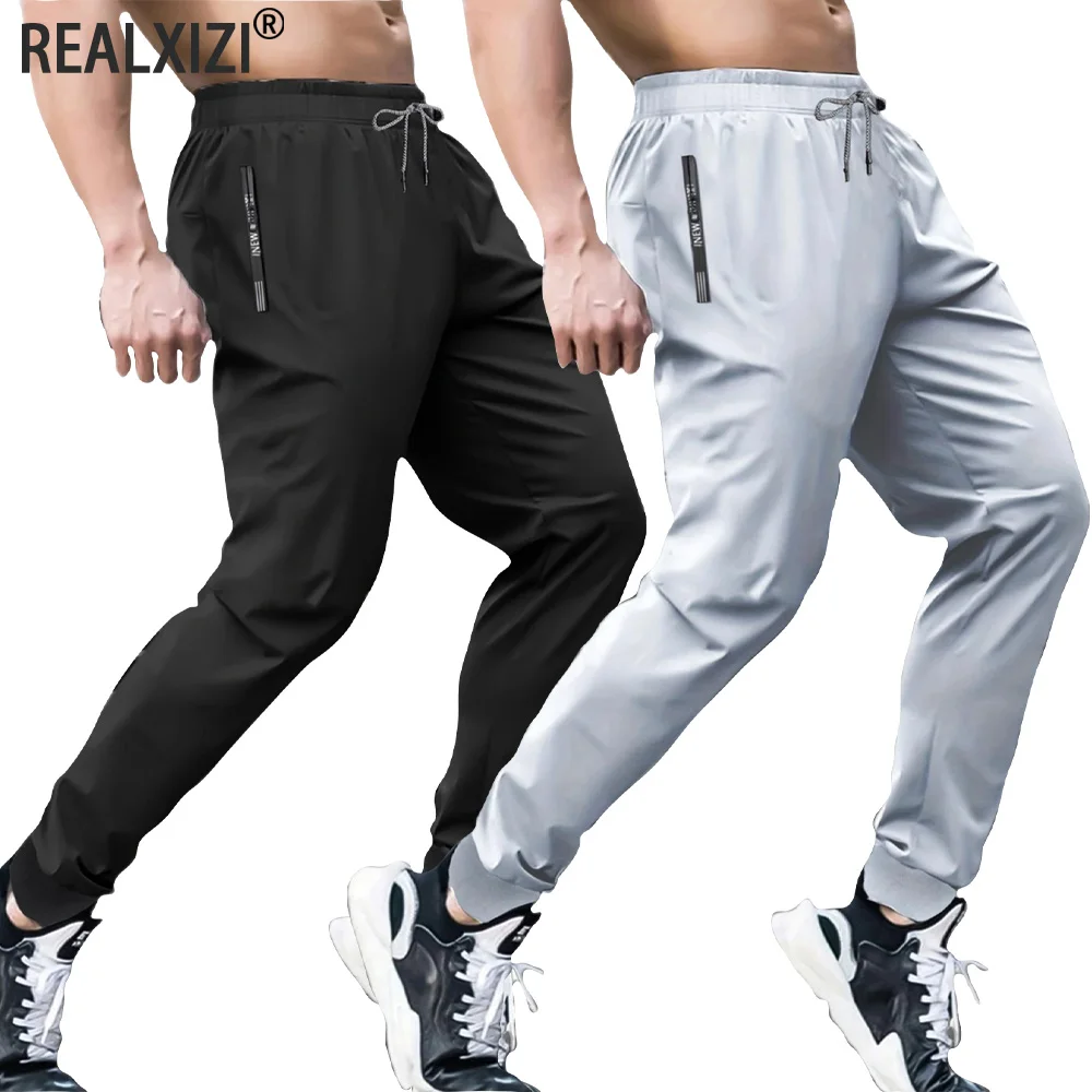 

Men's Casual Pants Quick Dry Thin Running Tracksuit Elastic Breathable Gym Fitness Sport Pants Male Jogging Training Sweatpants