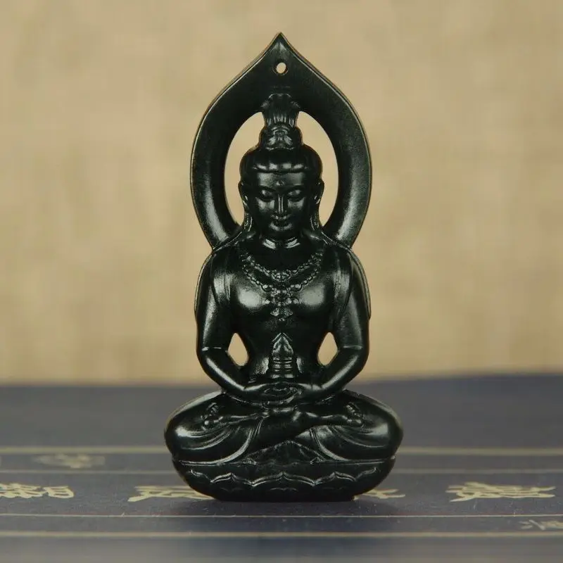 Natural Hetian Green Jade Guanyin , Bodhisattva Pendant Men And Women, Three-Dimensional Ornament