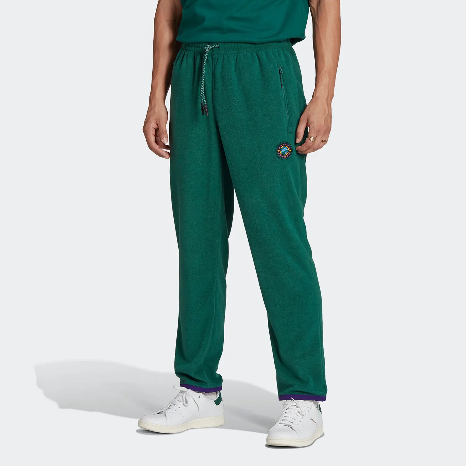 Adidas Originals Three Leaves Grass New Winter Men's Fleece Lined Casual Sports Trousers II8480