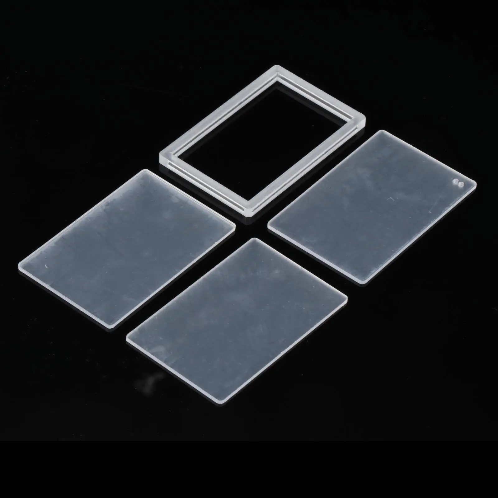 Clear Acrylic Quicksand Blank Plates 4 Pack for DIY Liquid Sand Art Craft Home Office Desk Party Favor Making
