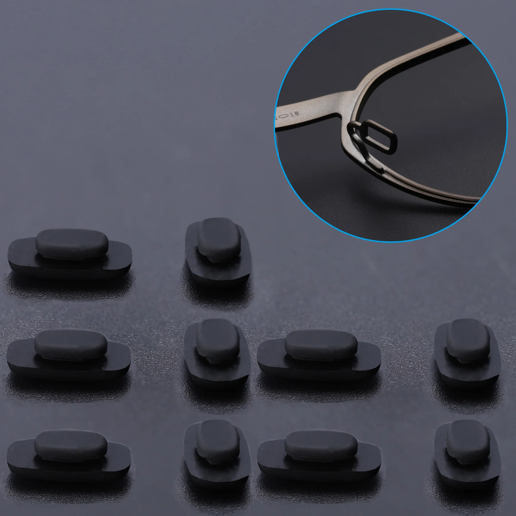 Bwake Replacement Rubber Black Nose Pads 1.2*0.6*0.3mm for Glasses Frame - Multiple Options