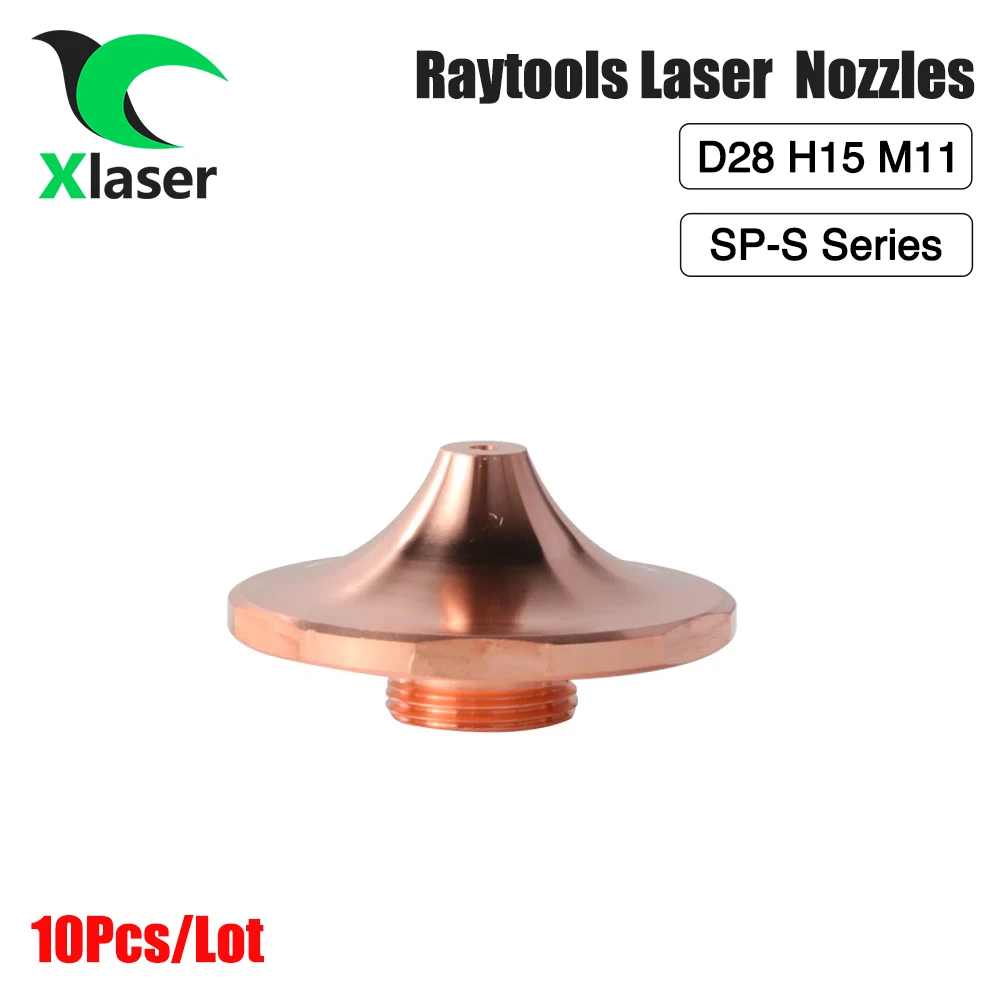 10Pcs/Lot Laser Nozzle SP-S1.2 SP-S1.5 SP-S1.6 D28mm M11 H15 Single Layer for Raytools Precitec HANS SP-S Series  Copper Nozzle