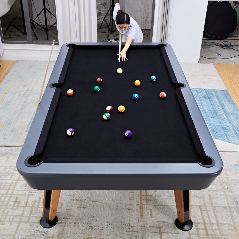 Pool Table Solid Wood Standard Household Pool Table Three-in-one Chinese Black Eight Case Pulley Color