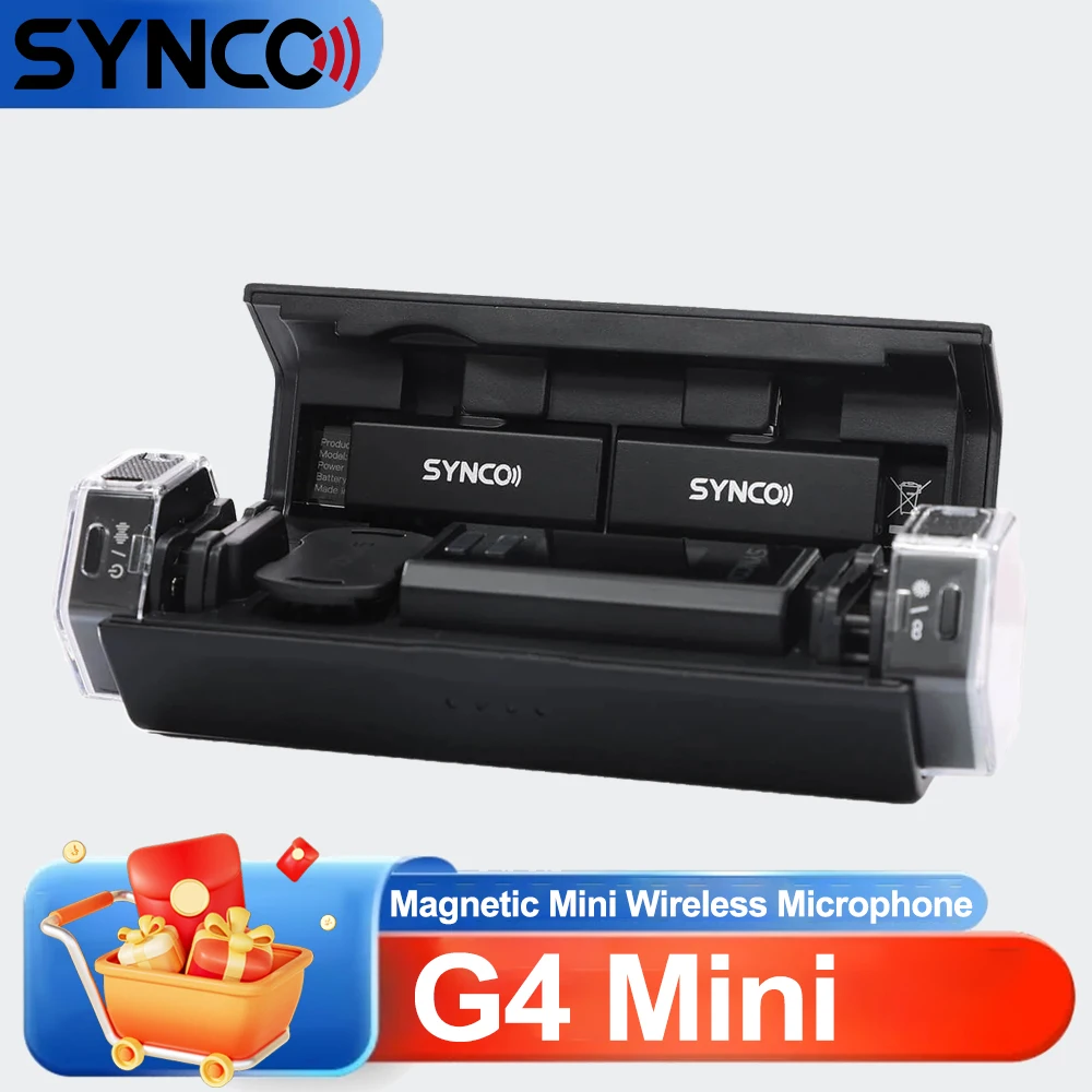 

Беспроводной петличный микрофон SYNCO G4 Magnetic Mini 2.4G с дальностью передачи 300 м для камеры, видеоблогов и YouTube Live