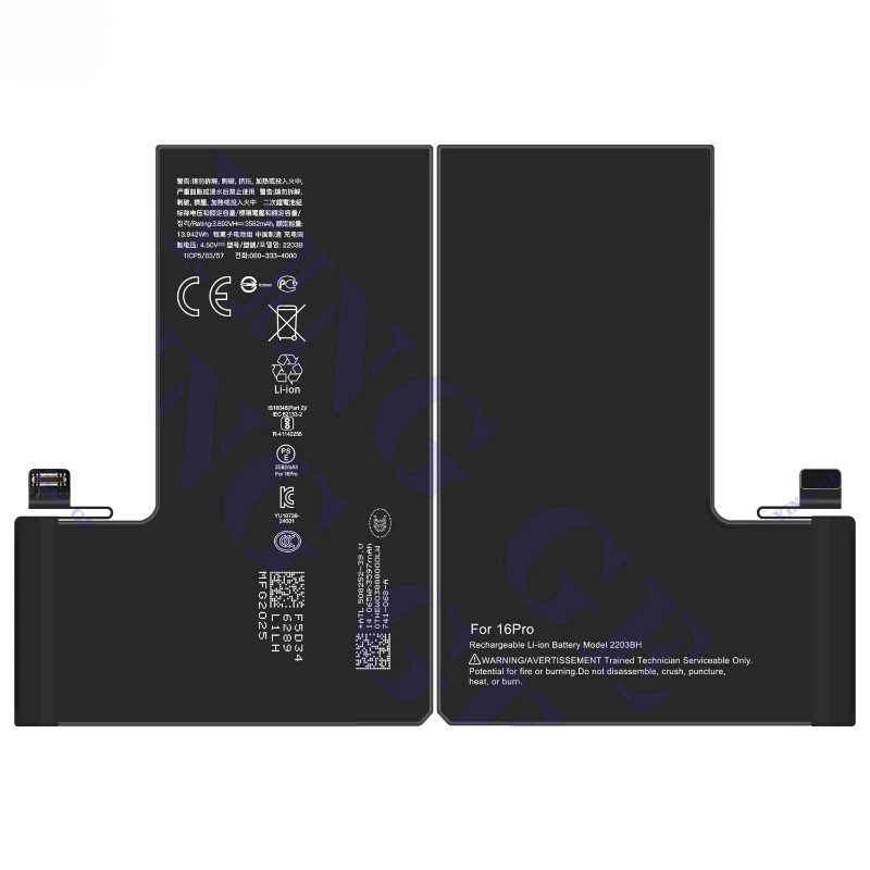 103CS/2203B/A3293/3083/3292/3294 for IPhone16 Pro Mobile Phone Battery High Quality  Replacement Bateria Grade A Cell with Tools