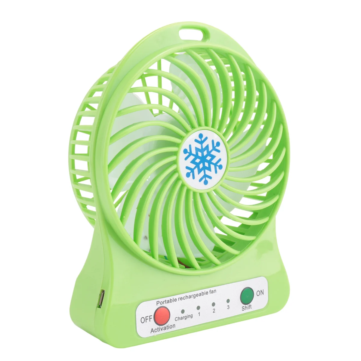 A99U Portable Rechargeable Mini Fan Air Cooler Mini Desk Fan USB Cooling Rechargeable Handheld Fans Green