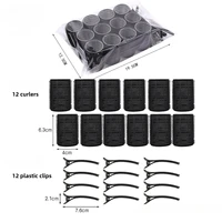 Hair Rollers Set Self Grip Hook Hair Curlers 12pcs Heatless Roller 6/12 Clips Salon Dressing Curlers Sticky Hair Styling Tools 4