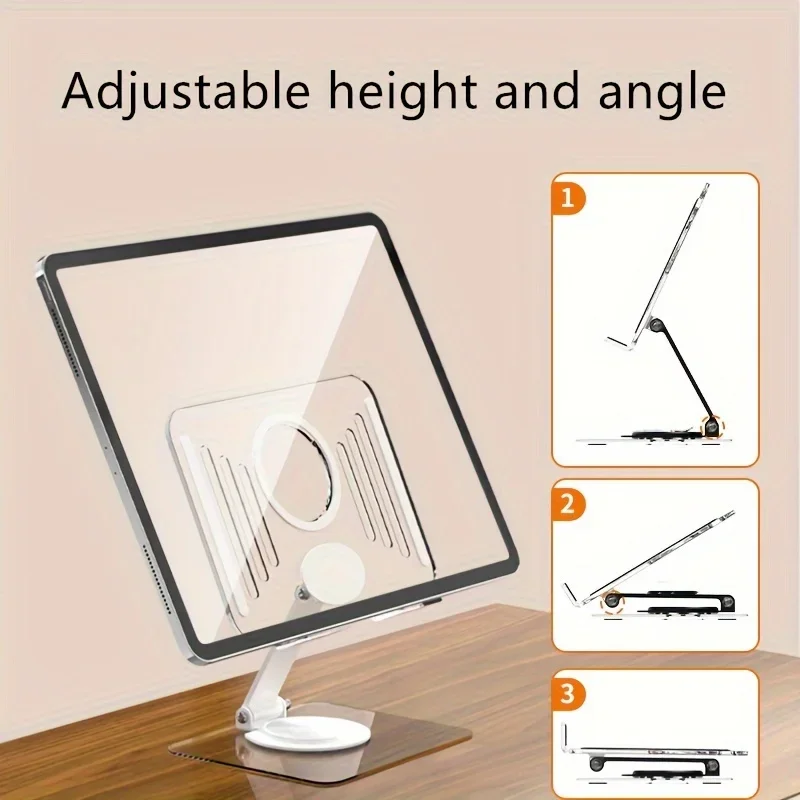 Multifunctional High Transparent Acrylic Tablet Computer Stand Notebook Desktop Support Rack Holder Rotate 360° Folding