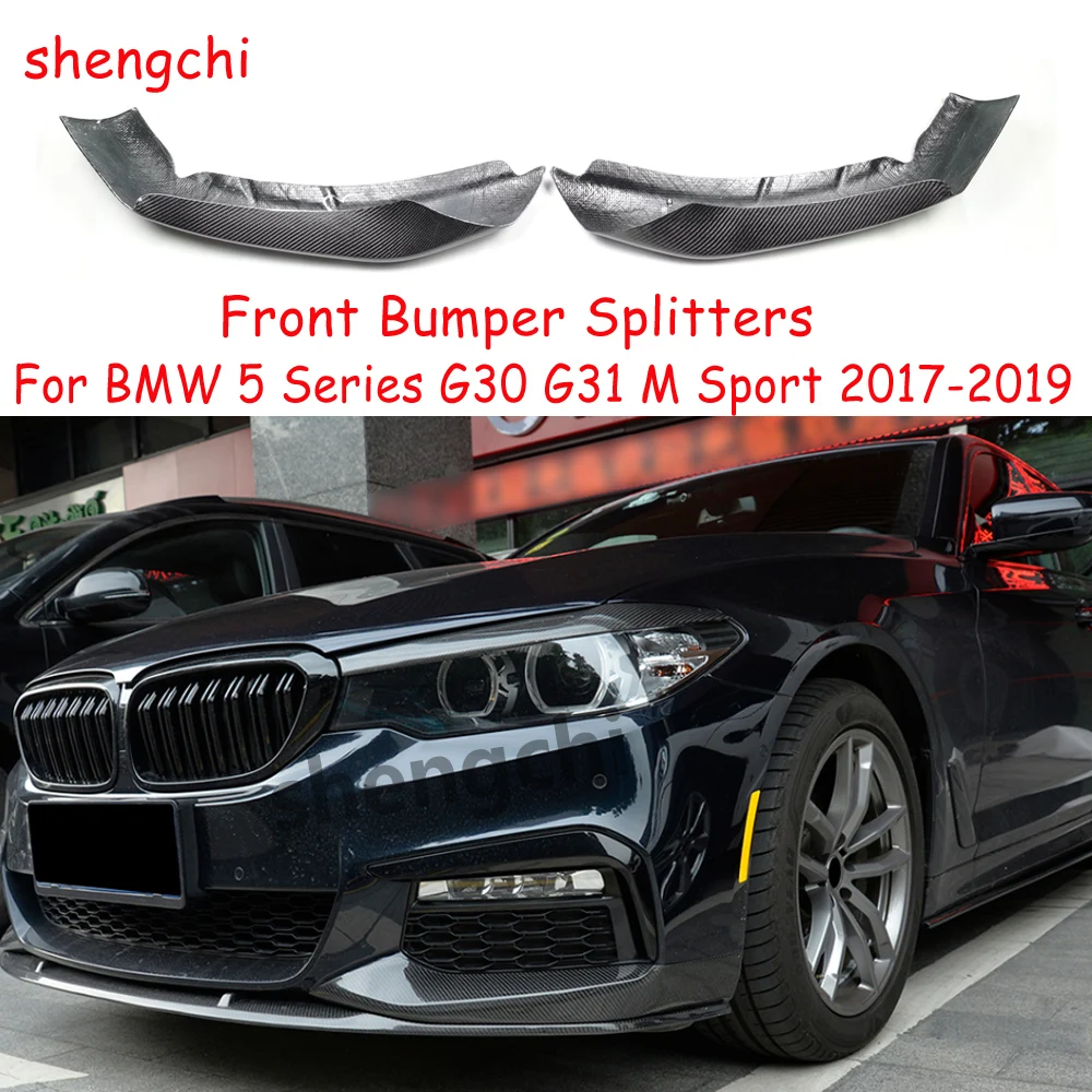 

G30 Carbon Fiber Front Bumper Lip Splitters For BMW 5 Series G30 G31 520i 530i 540i M Sport Front Bumper Upper Side Splitter