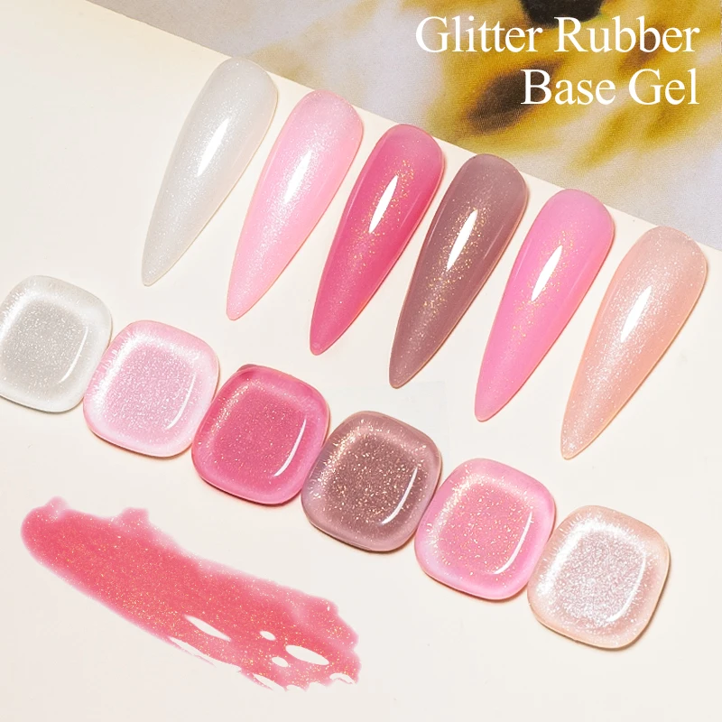 7 مللي بريق المطاط قاعدة هلام البولندية الوردي الأبيض نقع قبالة الأشعة فوق البنفسجية LED التسوية الذاتية الأشعة فوق البنفسجية البناء هلام الورنيش مانيكير مستلزمات الأظافر