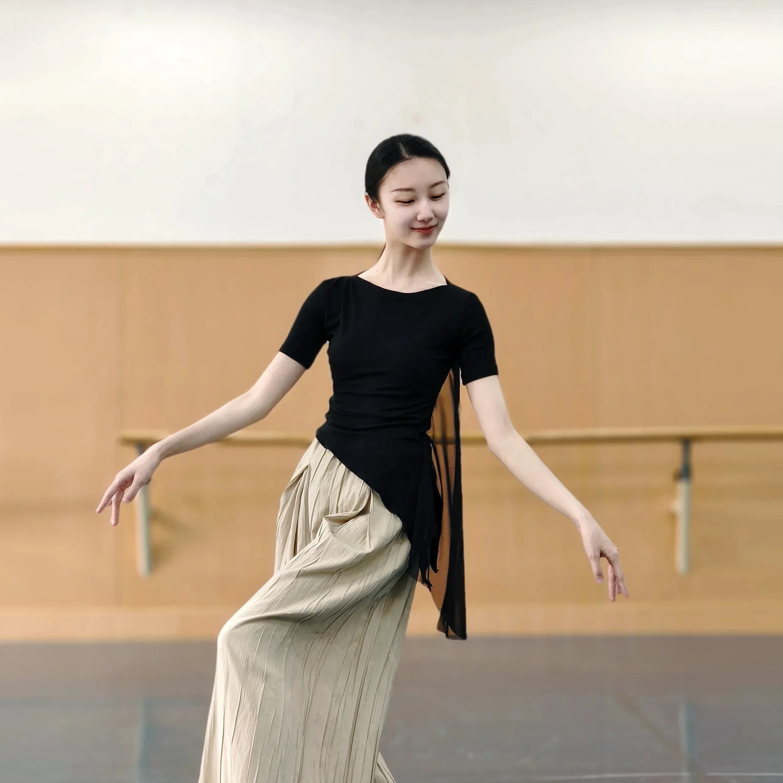

Short Sleeve Classical Dance Gauze Chinese Dance Suit Body Rhyme Body Suit Dance Top Women's New Spring and Summer