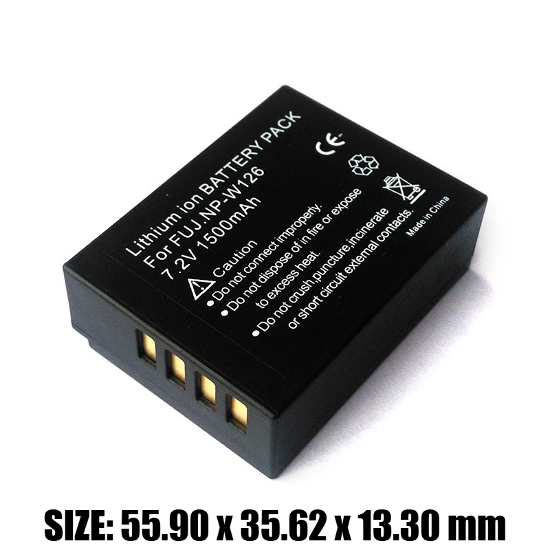 Bateria de Câmera 7.2V 1500mAh NP-W126, para Fujifilm XA3 XT20 XA10 XT2 XA2 XT20 XE3 X100F