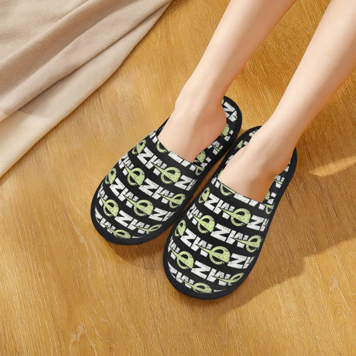 Custom OMZ MZ World Vintage Motorcycle Slippers Memory Foam Warm Soft Women House Slipper Bedroom Fluffy Shoes
