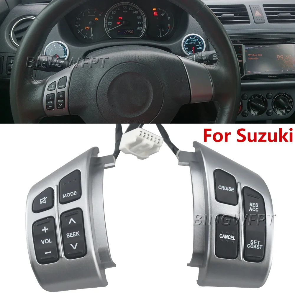 

BINGWFPT Cruise Control Switch Audio Volume Button Steering Wheel Buttons For SUZUKI Swift 1.3 1.5 2006-2013 Car Accessories Kit