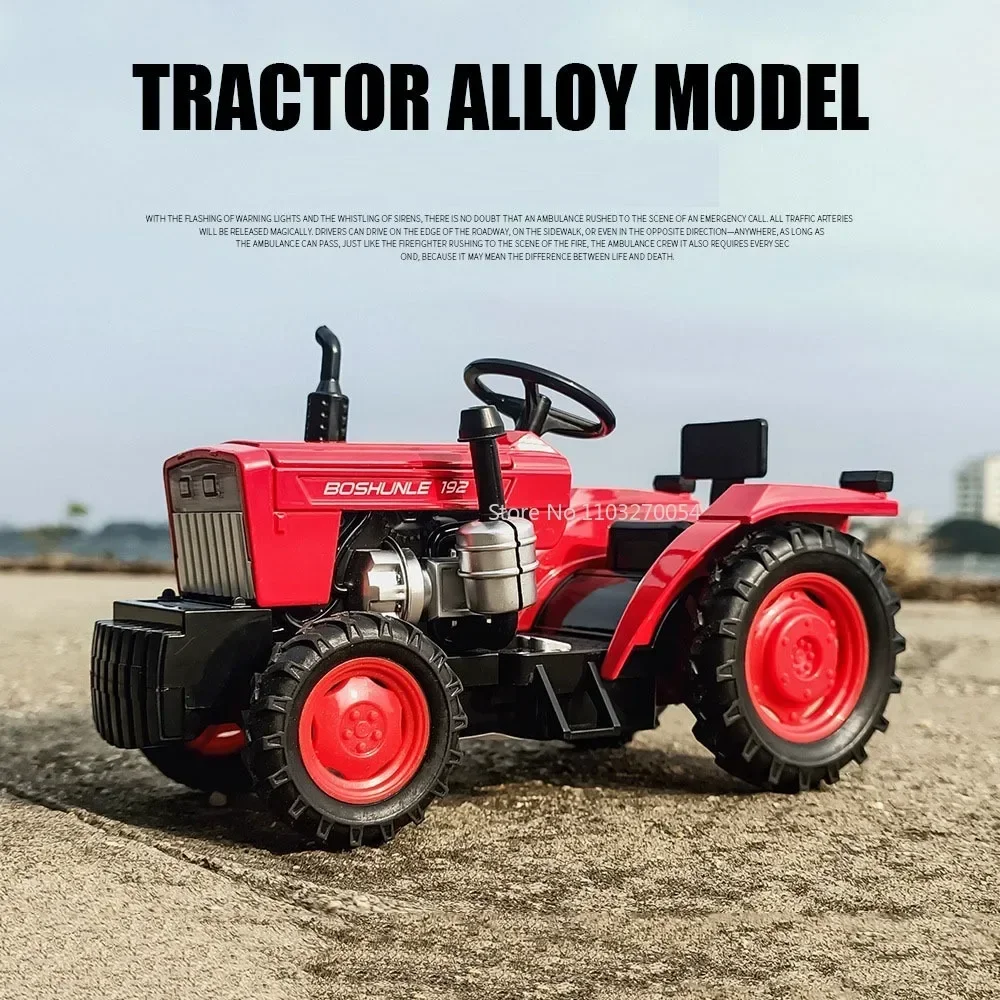 

1/32 Simulation Tractor Toys Car Model Alloy Metal Body Agricultural Vehicle Pull Back Sound Light Function Toy Car For Boy Gift