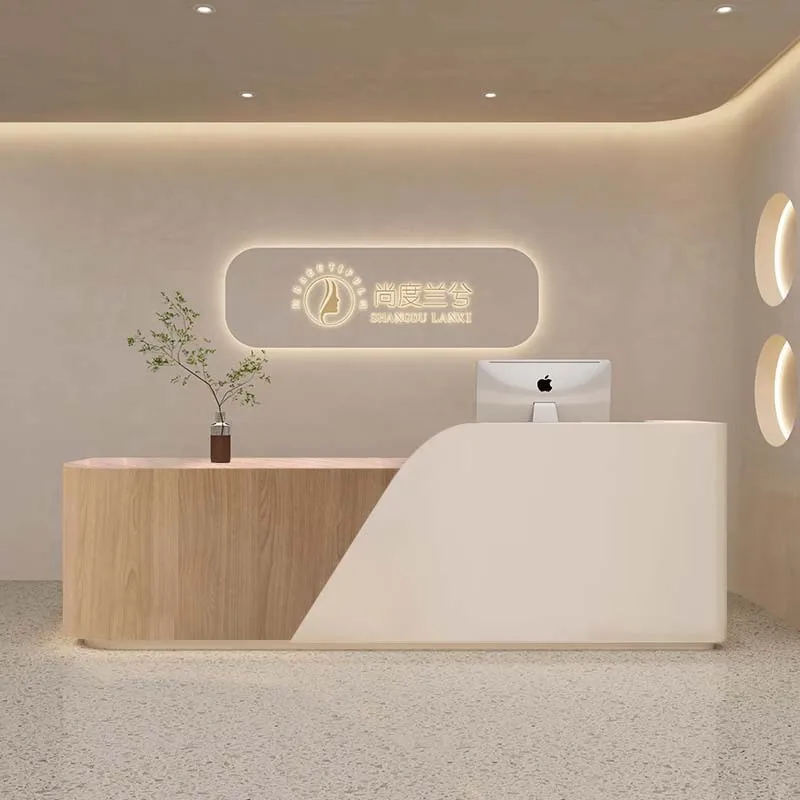 Atmospheric Elegant Reception Desks Load-bearing Solid Reception Desks Nordic Reinforced Office Furniture Mesa De Recepção LJ40