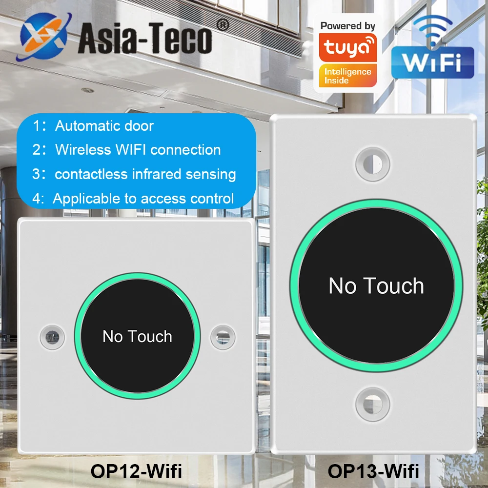 WiFi Intelligent Exit Button Without Touch, Infrared Sensing Access Control Remote Control SmartLife Work with Tuya App