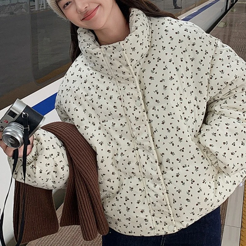 Cotton-padded Jacket Female 2025 Korean Version of Loose Short Bread Cotton-padded Jacket Little Coat Jacket