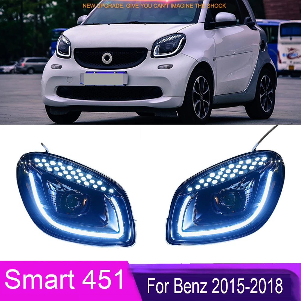 Car Headlight with Taillights For Benz Smart W453 2015-2020 Fog Lights Day Running Light DRL H7 LED Bi Xenon Smart Headlights