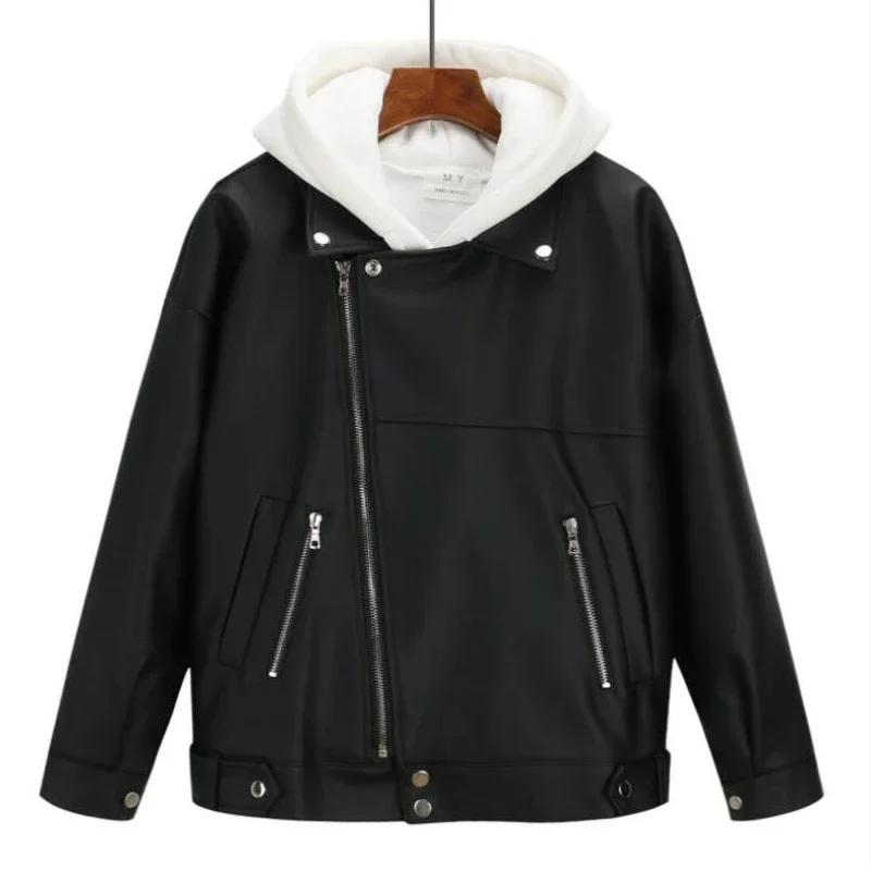 Female Leather Jacket Outwear Coat Black Women Korean Autumn  Winter Jacket Women  Coats Solid Color Fashion