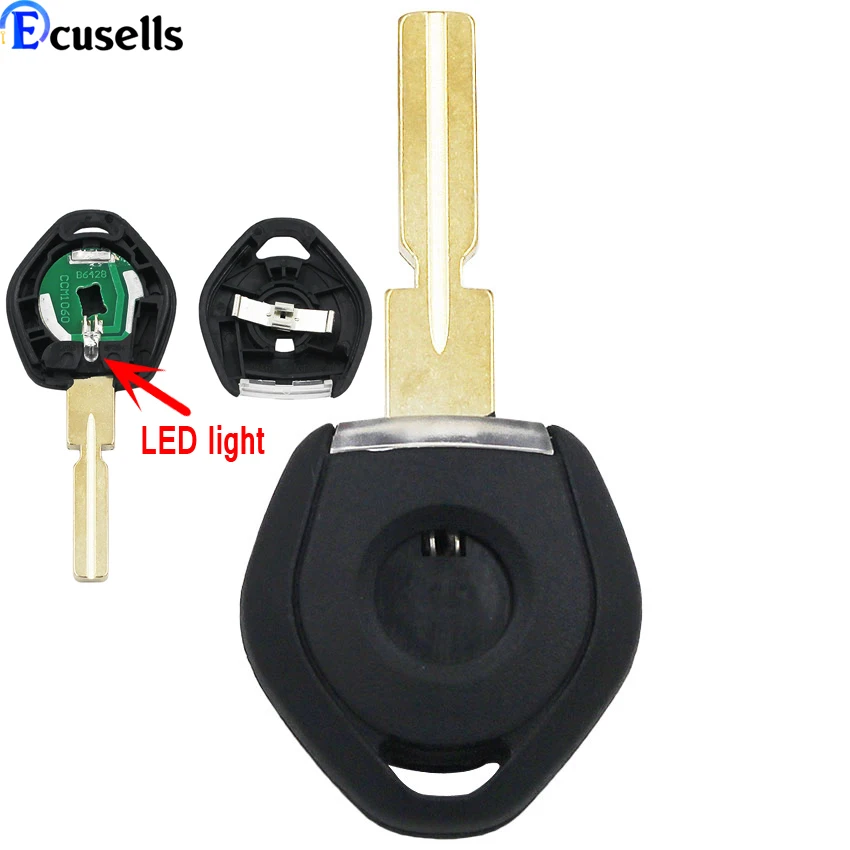 for Bmw Car Key Shell Remot Fob 4 Track Blade Transponder Key Blank Fob For BMW 3 5 7 Z3 E36 E34 E38 E39 with LED light