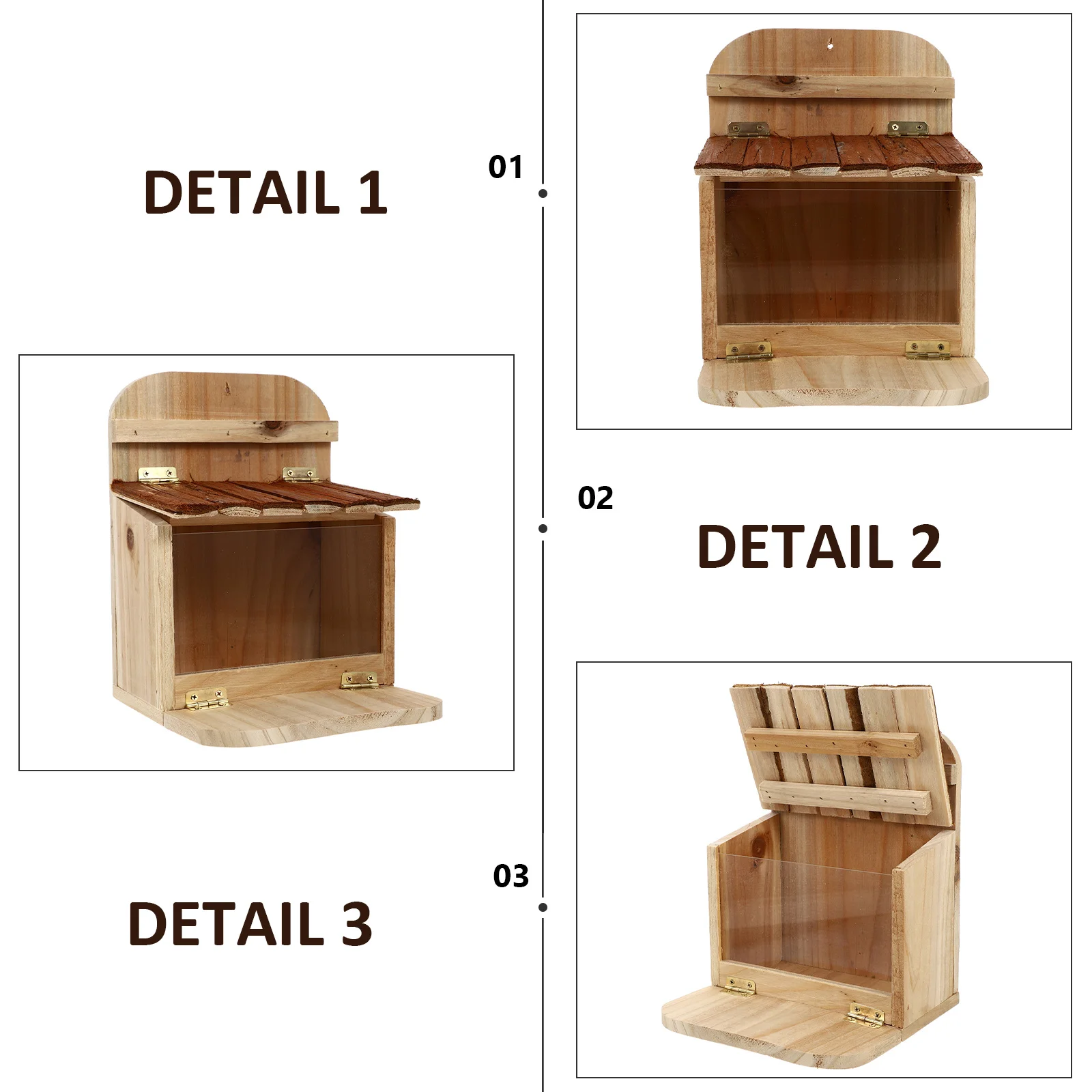 

Squirrel Feeder Wood Picnic Table Corn Rack Durable Practical Use Glass Material Craftsmanship