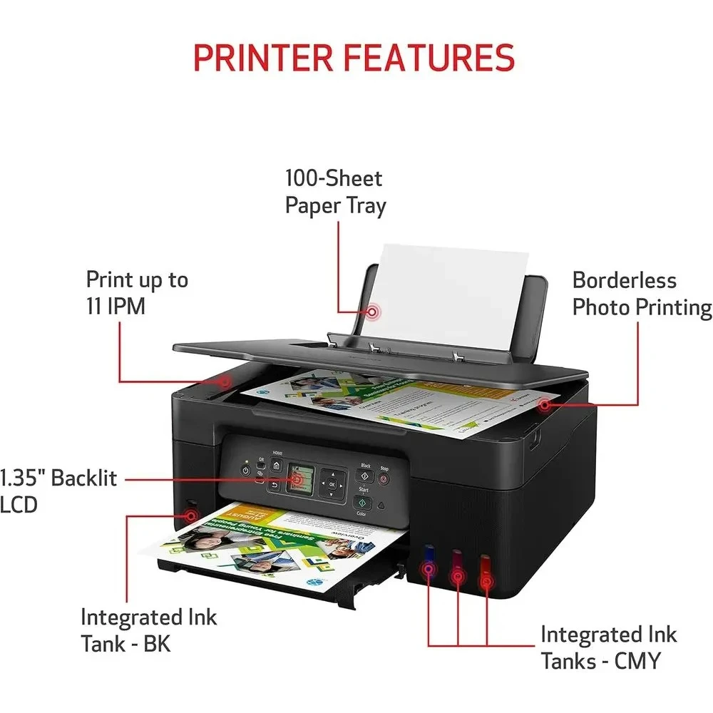 MegaTank G3270 All-in-One WirelInkjet Printer, Home Use, Print, Scan and Copy