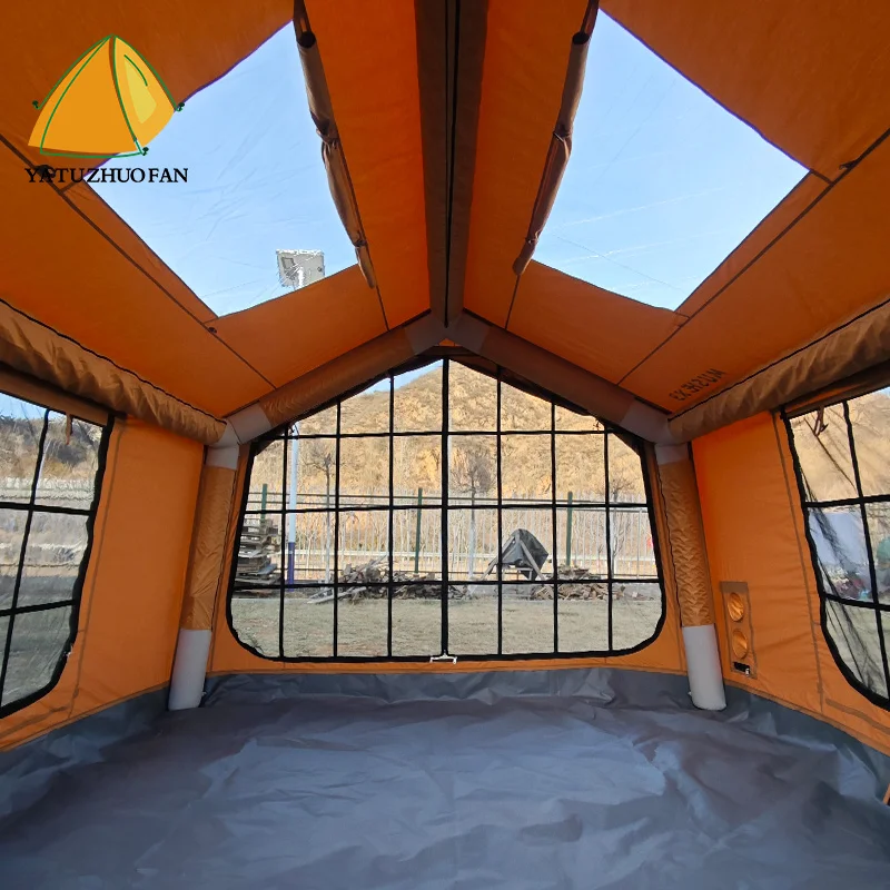 Air Tent China Manufactured Outdoor Luxury Waterproof UV Protected TC Cotton Inflatable Tent Portable
