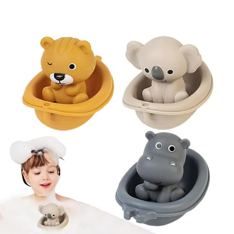 Stackable Bath Boats Toy 6X Stackable Floating Babies Pool Toys Shower Beach Bathtub Toys With Animal Bath Toys For Toddler