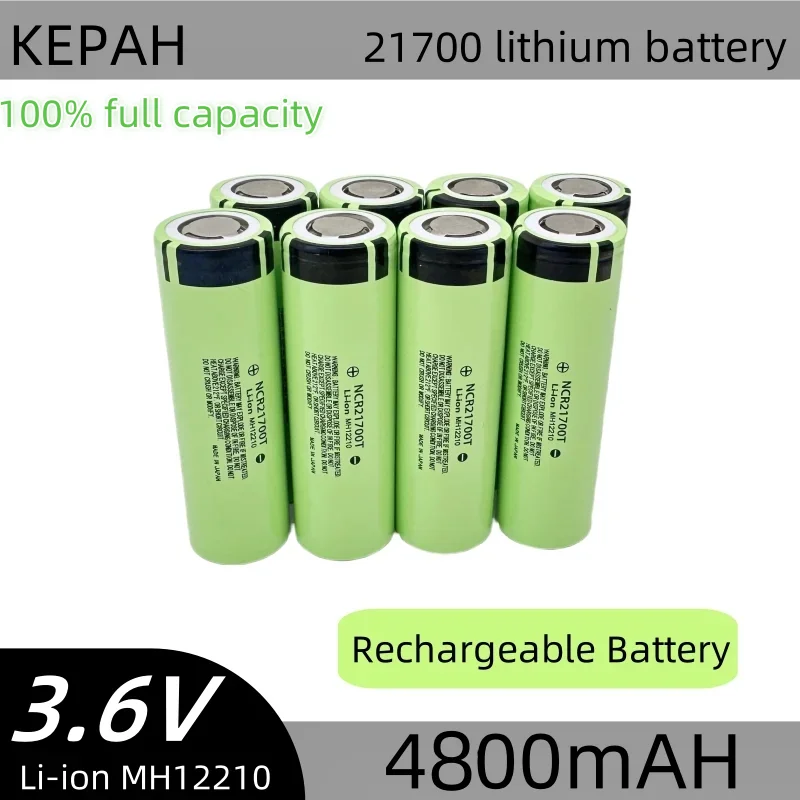 New 3.6V 4.8AH 21700 Battery Rechargeable Battery 3.7V 4800mAh 50A Power Li-ion High Discharge Batteries for Electrical Tools