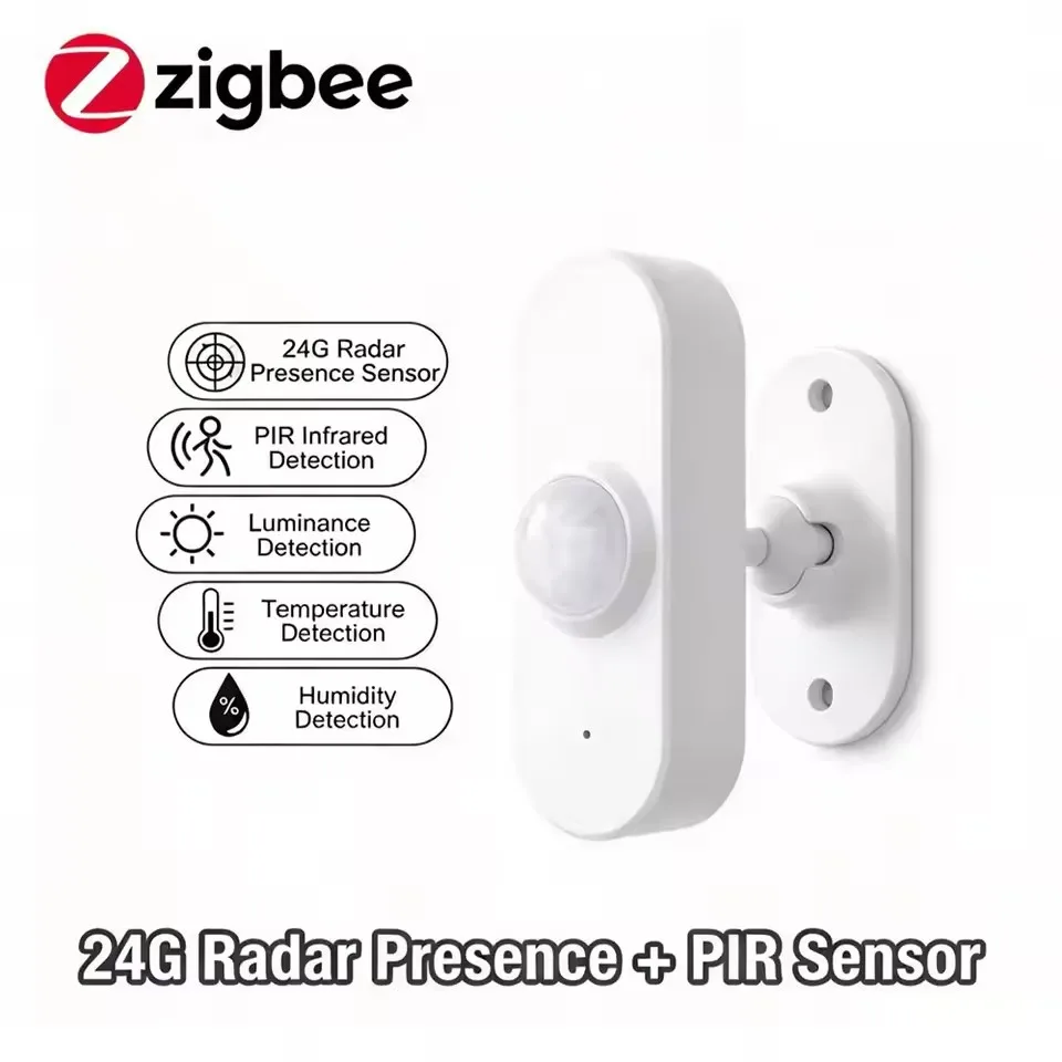 Zigbee 24G MmWave Radar Human Presence Sensor PIR Infrared + Illuminance Works with TuYa Alex Google Home Smart Scene Trigger