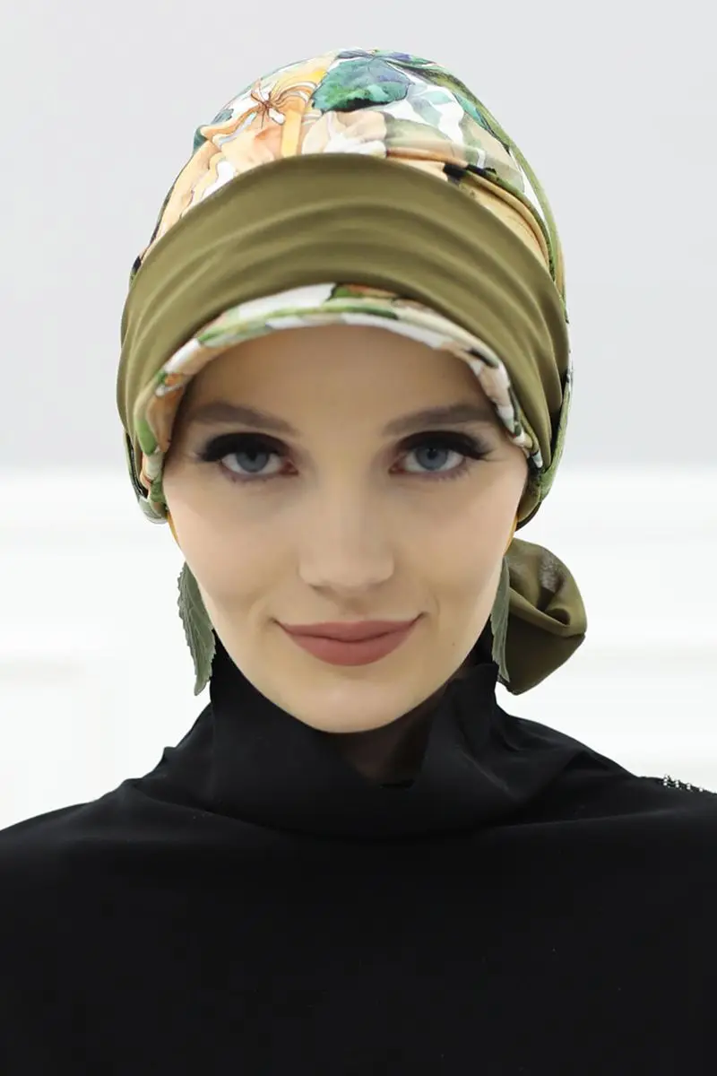 Chiffon-belted hut Knochen herbst muster