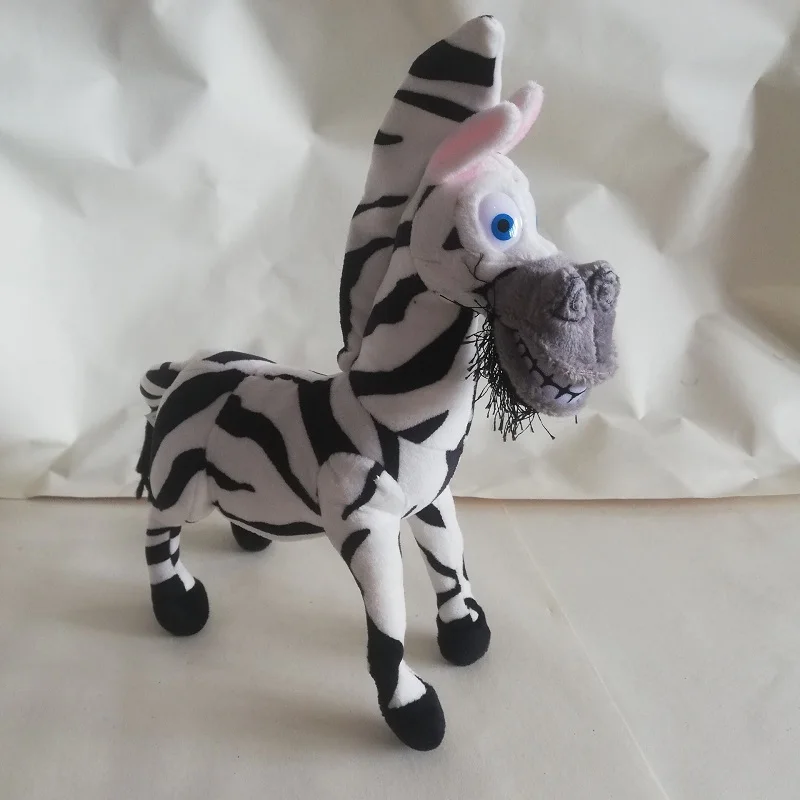 About 25cm Lovely Giraffe Madagascar Zebra Plush Toy Cute Zebra Soft Doll Boys And Girls Toy Birthday Gift h2639