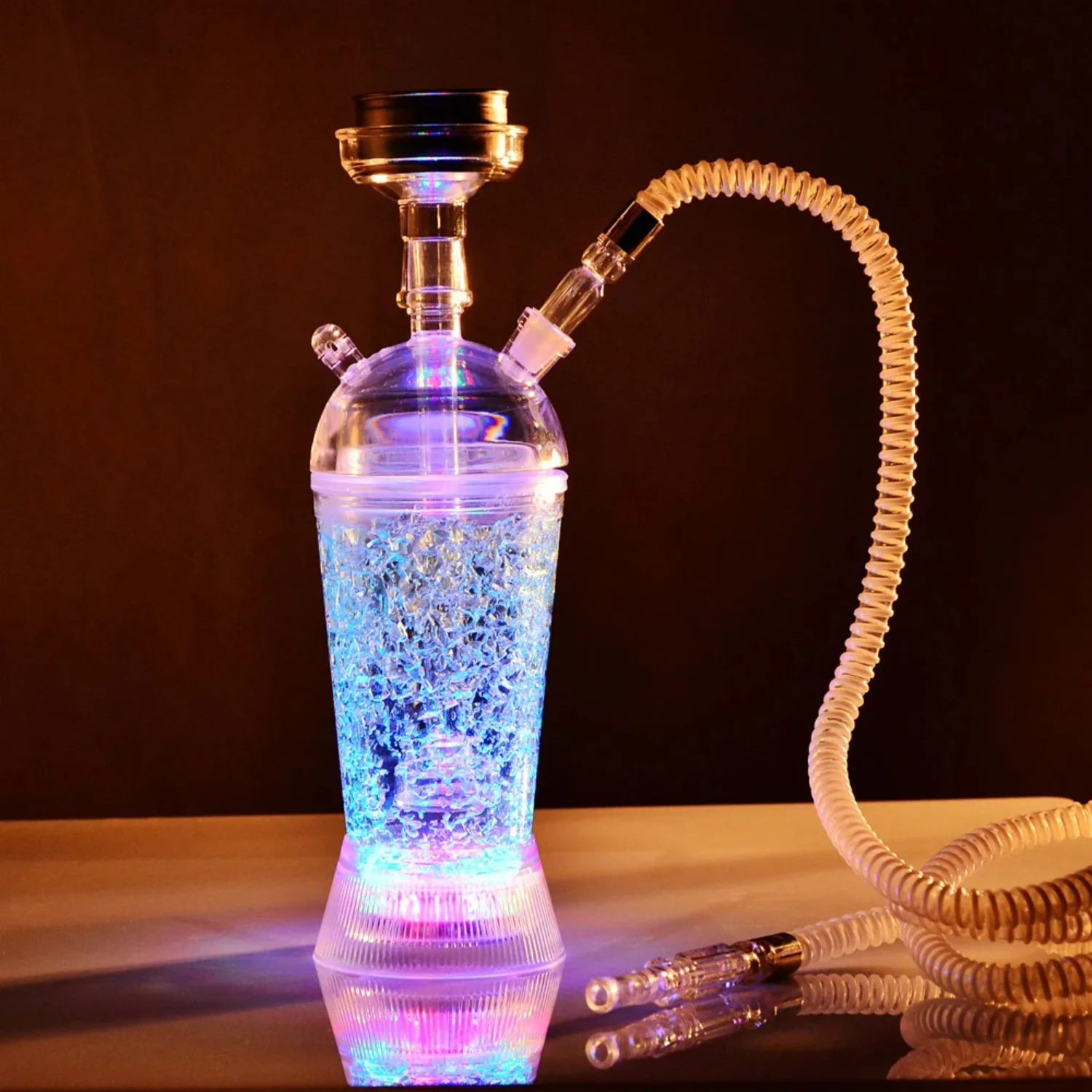 Acrylic Shisha Hookah set With LED Light Shisha Narguile Sheesha Chicha Cachimbas Nargile Small Portable Car Hookahs Shisha kit