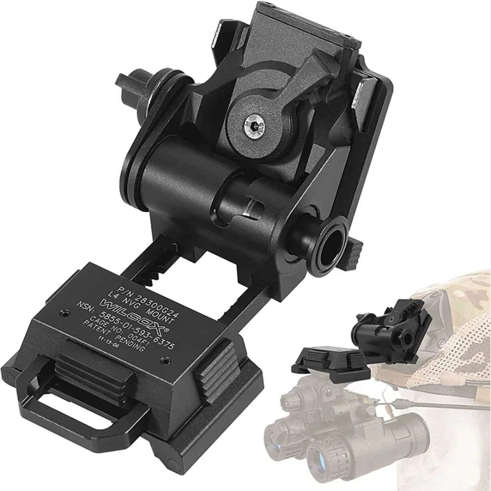 BOOIU Tactical Helmet Night Vision Mount for L4G24 PVS15/18 Metal Goggles Mount NVG Helmet Mount Helmet Combat Accessories