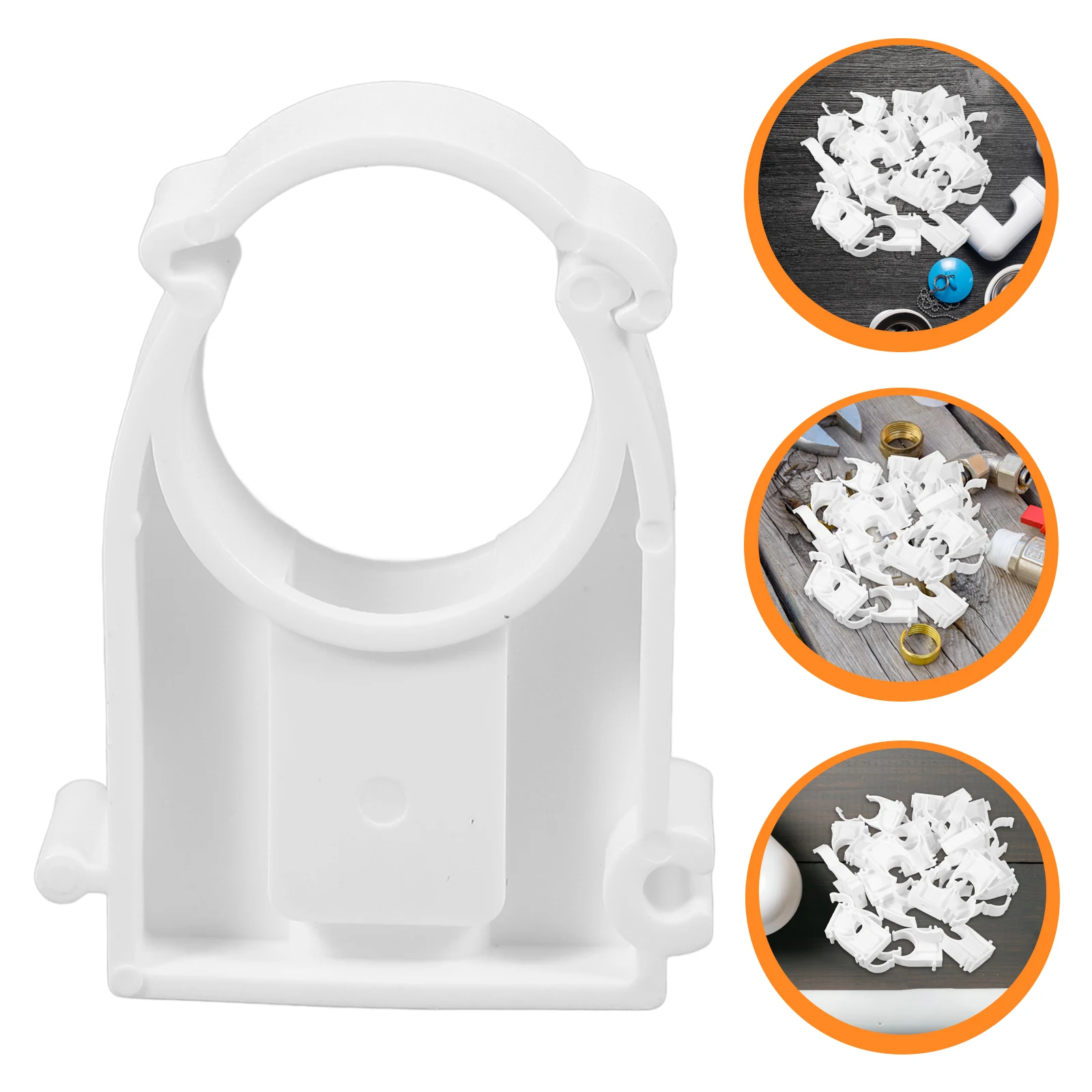 100pcs Pipe PVC Durable Hose Clamps Cable Mounting Brackets Plastic Clips Frame Fixation Water Electrical Projects Tube Clamps