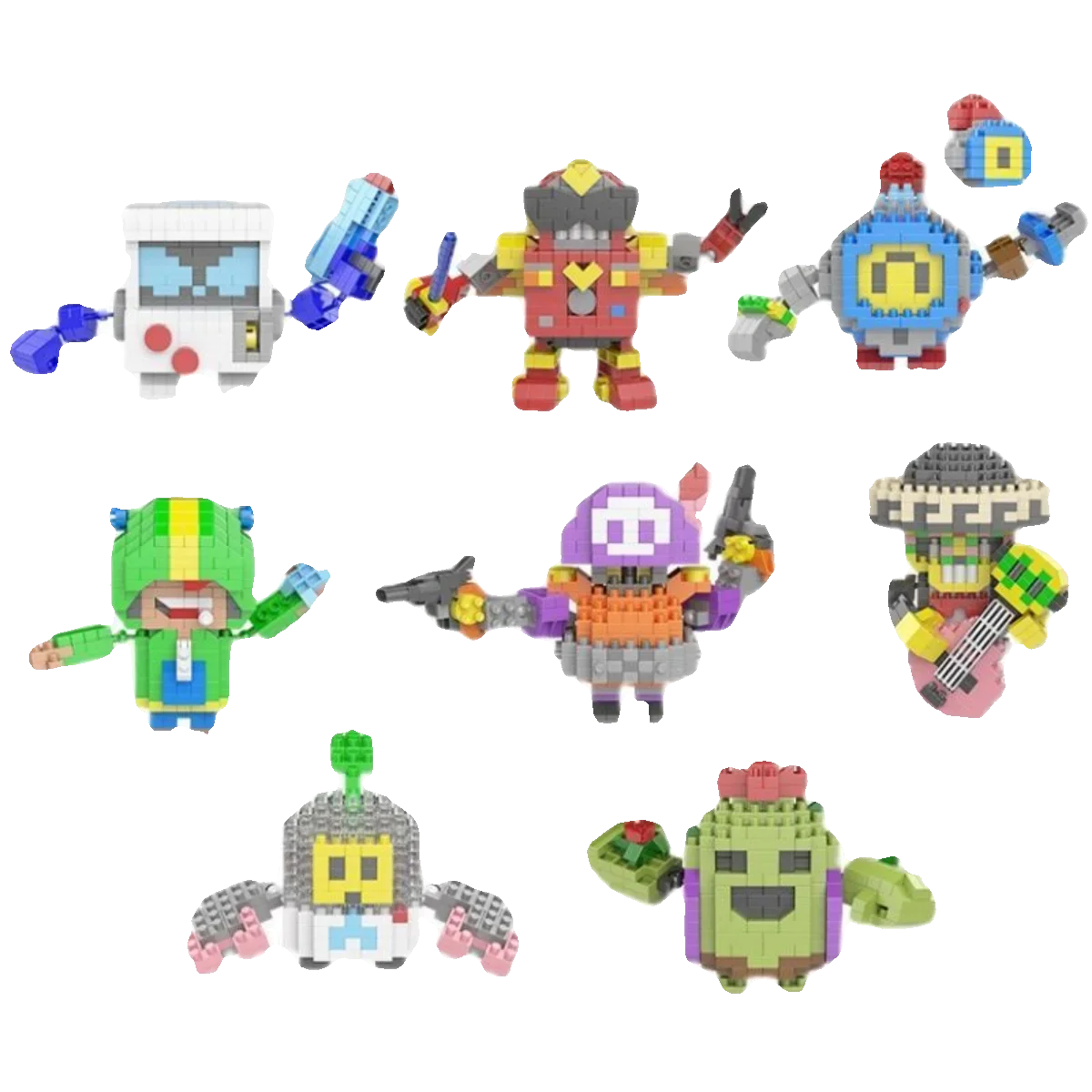 Cartoon Robot Game Building Blocks Creative 3D DIY Assembled Model Dalier Monster Micro Brick Figures Kid Toys for Birthday Gift