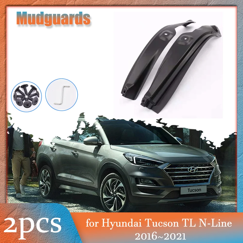 2pcs Mudflaps for Hyundai Tucson TL N-Line 2016~2021 Car Inside Mud Flaps Splash Guards Mudguards Rear Wheel Fender Accessories