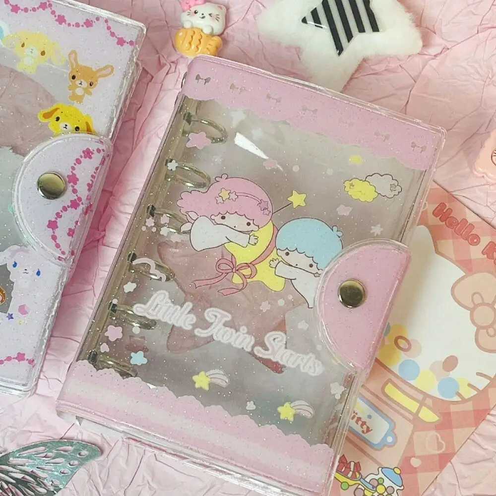 الكرتون Sugarbunnies بريق فضفاض ورقة طبعة قذيفة ليتل TwinStars نجمة صورة بطاقة حقيبة التخزين غلاف دفتر لا صفحات داخلية #5