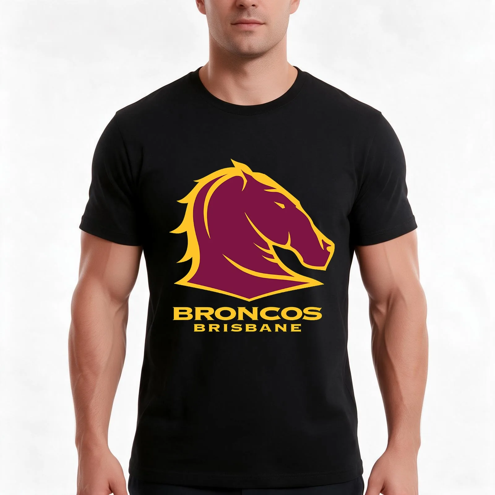 Brisbane Red Stallion LOGO T-Shirt Summer Casual Cotton Tee Oversized Streetwear Tops Vintage Graphic Print Unisex Men Women