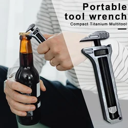 Keychain Bottle Opener Multifunctional Zinc Aluminum Can Opener Adjustables Spanner Measuring Caliper Nail Pullers For Outdoor