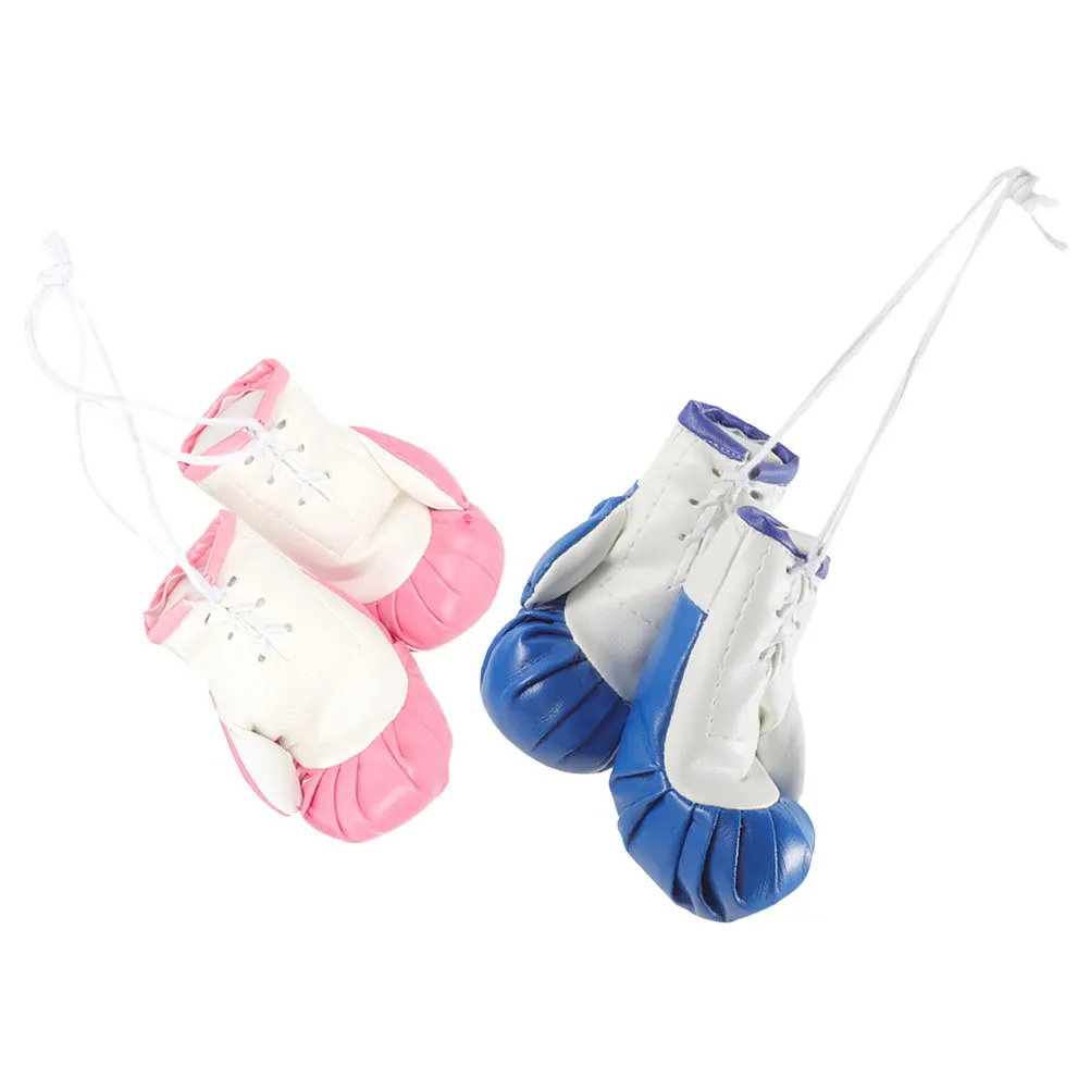 

4pcs Simulation Boxing Gloves Car Hanging Decoration Pvc Artificial Glove Charm For Car Mirror Interior Accessories Home