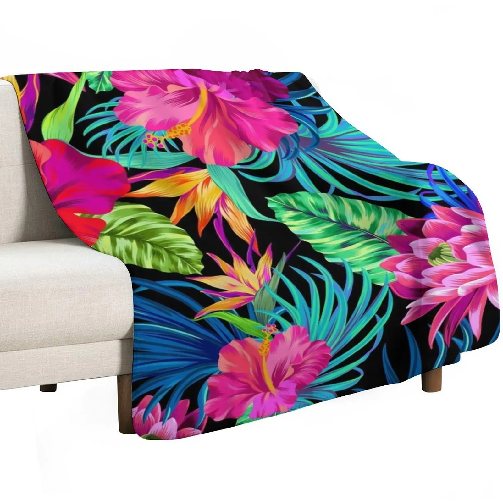 Drive You Mad Hibiscus Pattern Throw Blanket christmas gifts Multi-Purpose for babies Quilt Thermal Furry Blankets