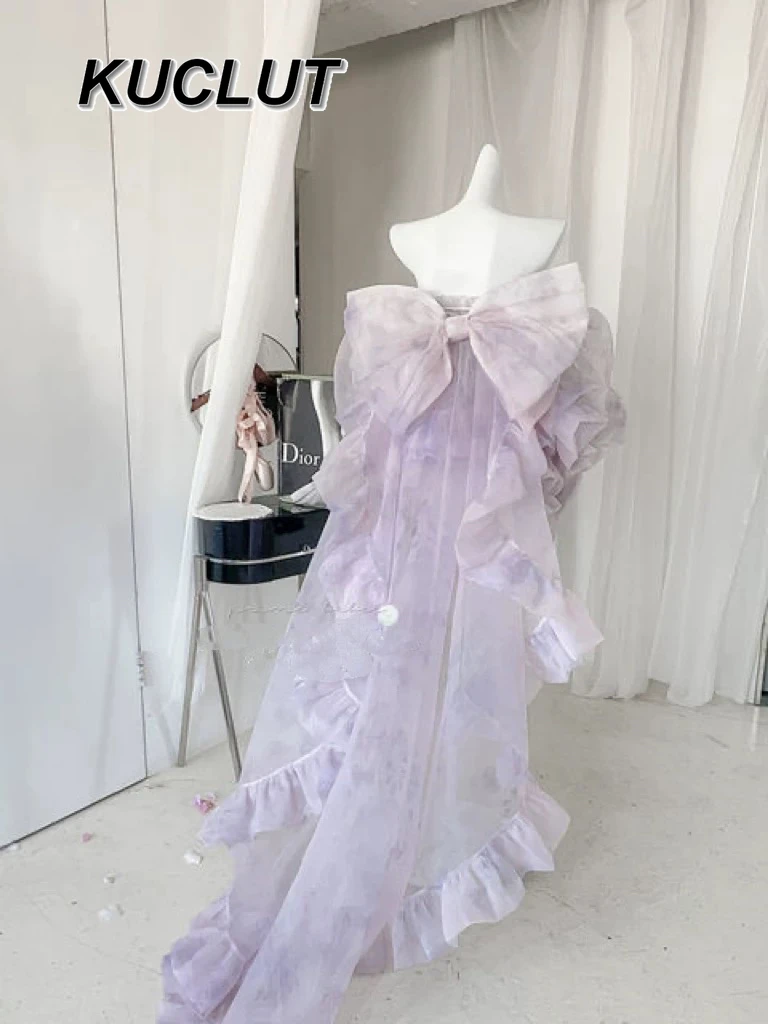 2025 Nieuwe elegante jurk Lolita prinses stijl verjaardag tube top en rok set met trailing mode elegante damesoutfits